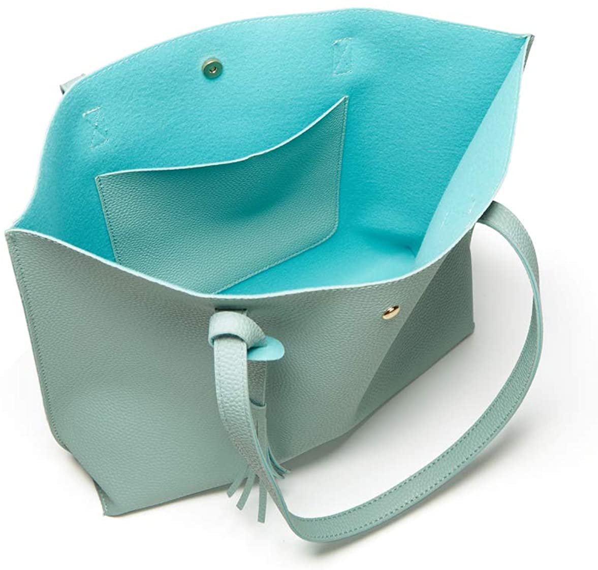 Women's Soft Faux Leather Tote Shoulder Bag from Dreubea, Big Capacity Tassel Handbag