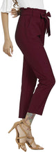 
                        
                          Load image into Gallery viewer, Freeprance Women's Pants Casual Trouser Paper Bag Pants Elastic Waist Slim Pockets
                        
                      