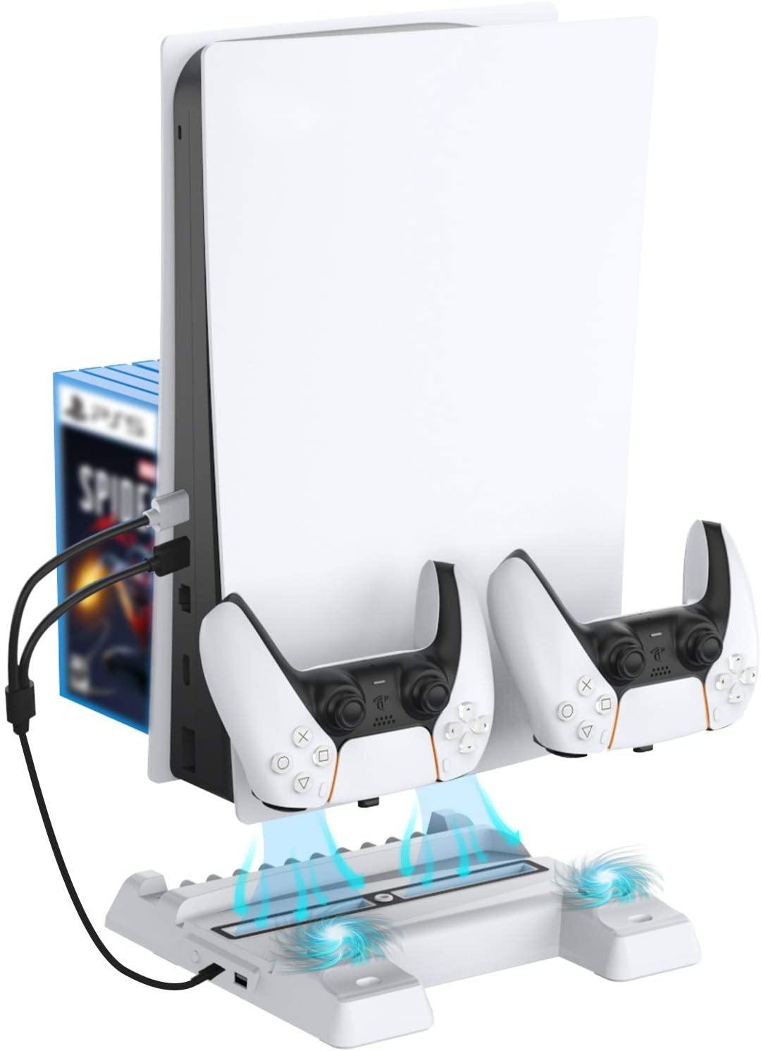 NexiGo PS5 Accessories Stand with Cooling Station for Playstation 5 Disc & Digital Editions - JOY2ESpree