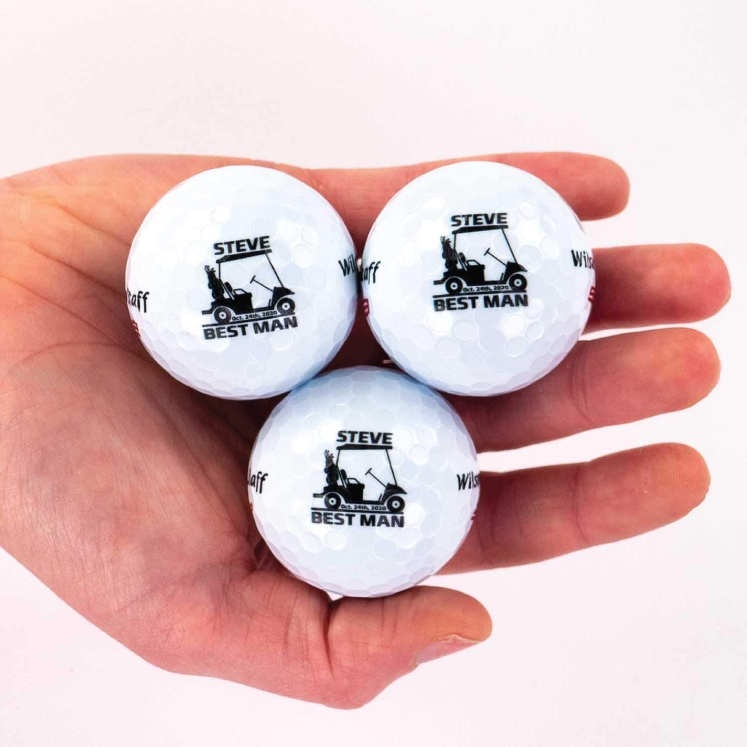 Buffalo BottleCraft Personalized Groomsman Golf Balls, Sleeve of 3, Wilson, Custom Designs for Groomsmen, Best Man, Ushers, Officiants - JOY2ESpree