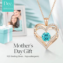
                        
                          Cargar imagen en el visor de la galería, CDE Forever Love Heart Women Necklace 925 Sterling Silver Rose Gold Plated Birthstone Pendant Necklaces for Women - JOY2ESpree
                        
                      