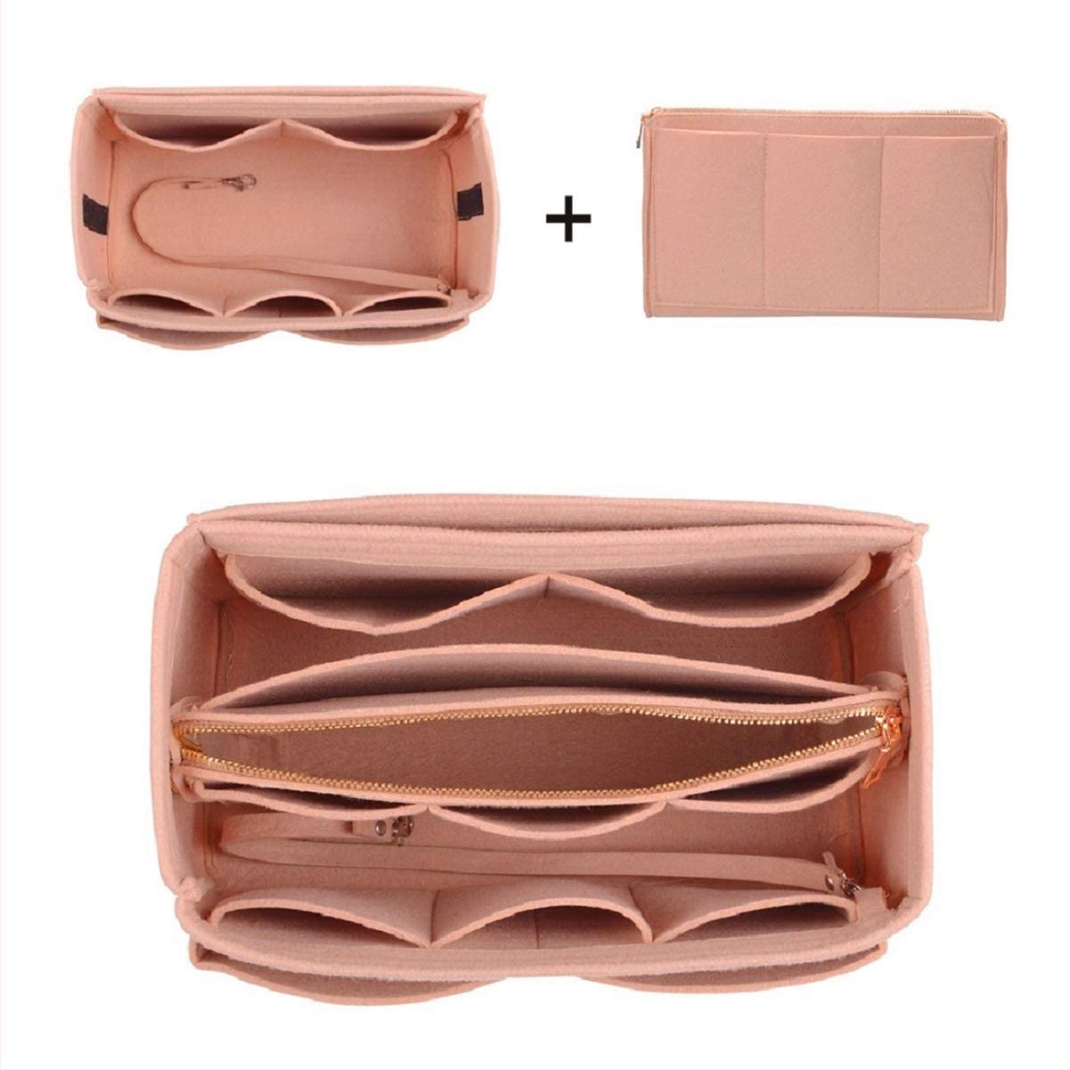 Purse Organizer Insert, Felt Bag organizer with zipper, Handbag & Tote Shaper, For Speedy Neverfull Tote, 5 Sizes
