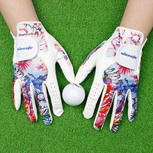 
                        
                          Load image into Gallery viewer, wosofe Golf Glove Women Ladies Pair Cool Leather Both Hand Summer Floral Colorful Breathable Sport Gloves - JOY2ESpree
                        
                      
