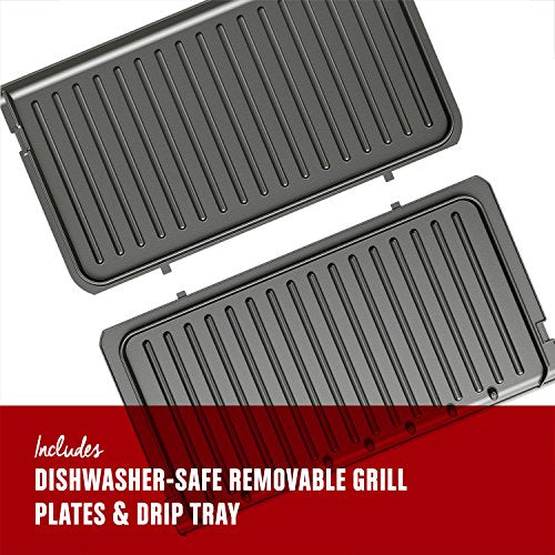 George Foreman Rapid Grill Series, 5-Serving Removable Plate Electric Indoor Grill and Panini Press, Black, RPGV3801BK - JOY2ESpree