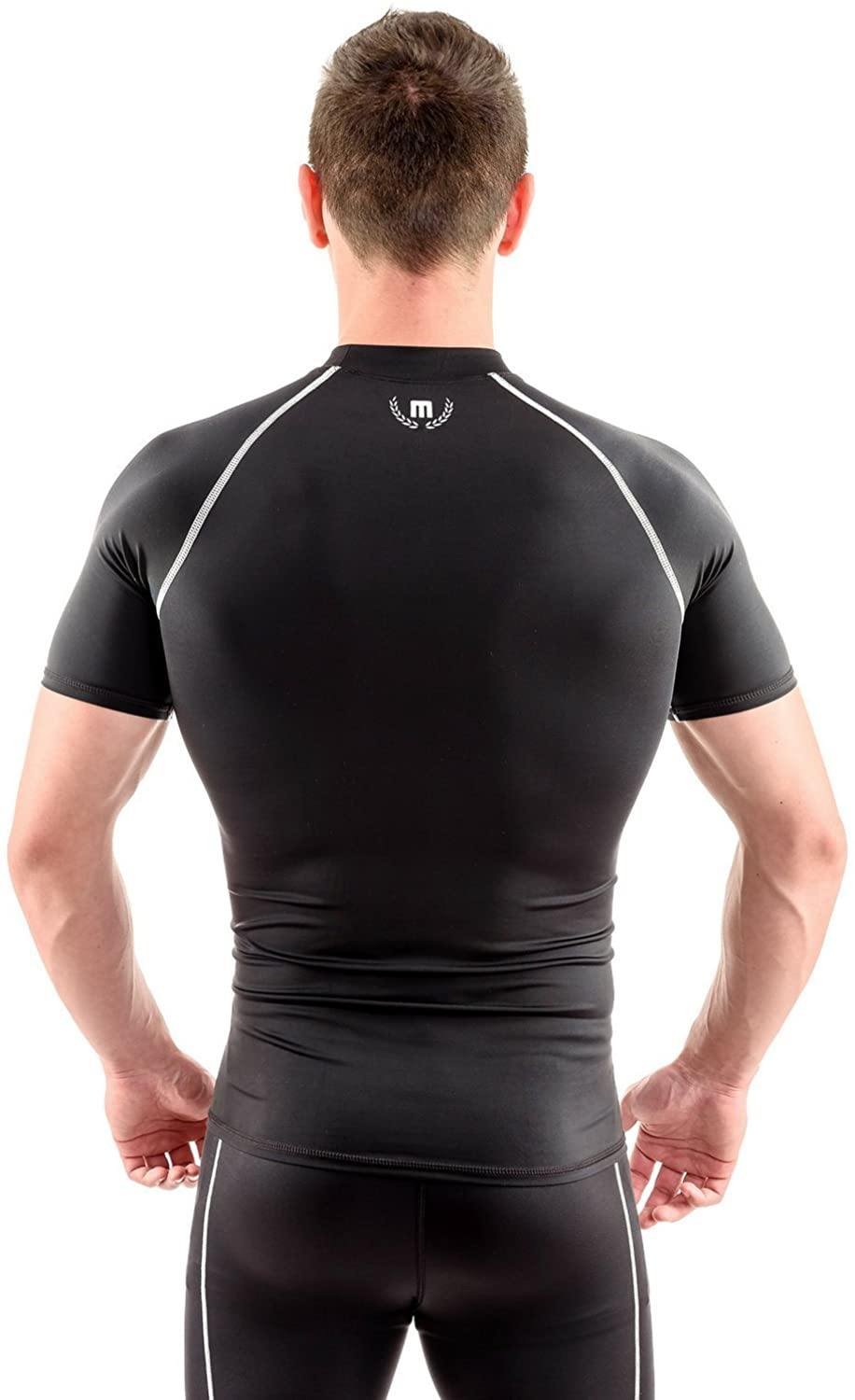 Mava Sports Men's Short Sleeve Compression T Shirt - Workout Baselayer Shapewear - JOY2ESpree
