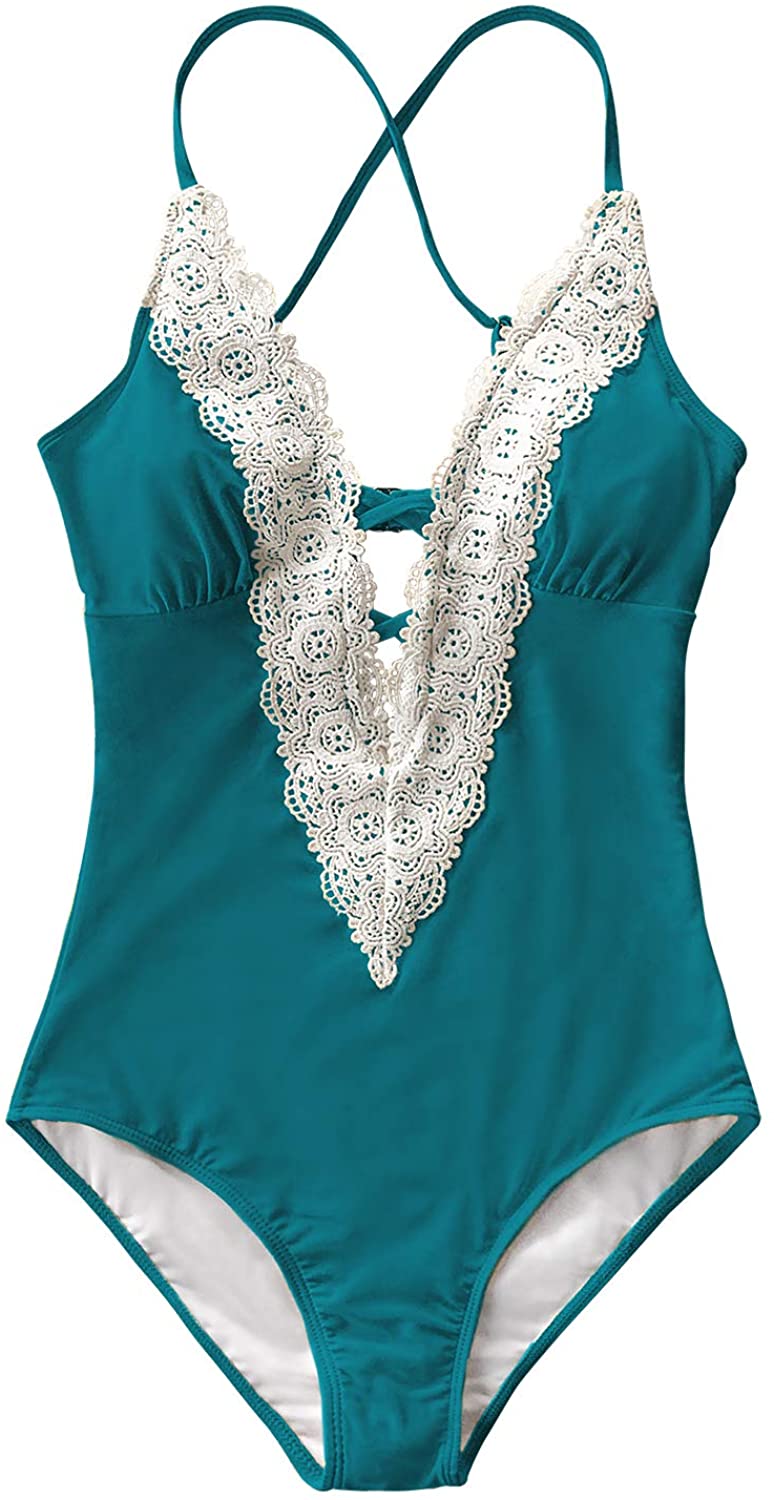 CUPSHE Fashion Women's Ladies Vintage Lace Bikini Sets Beach Swimwear Bathing Suit