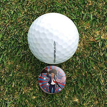 
                        
                          Load image into Gallery viewer, GRAPHICS &amp; MORE Patriotic Donald Trump with Eagle American Flag Gun Golf Hat Clip with Magnetic Ball Marker - JOY2ESpree
                        
                      