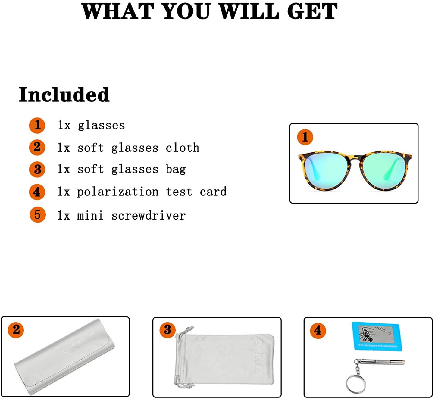 SUNGVG Polarized Sunglasses for Women Classic Round Retro Sun Glasses - JOY2ESpree