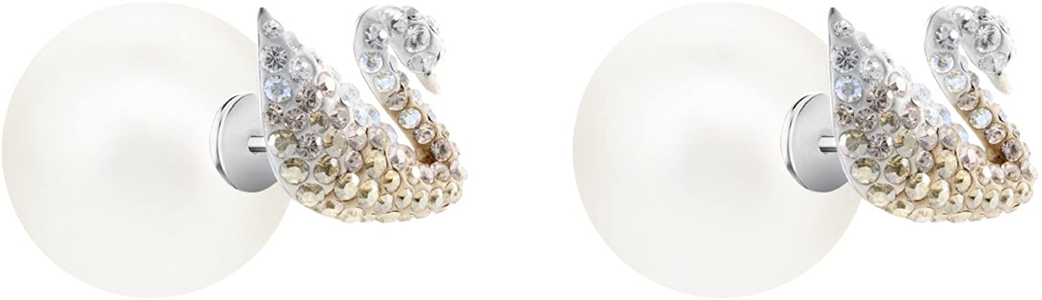 SWAROVSKI Women's Iconic Swan Crystal Jewelry Collection, Rhodium Finish - JOY2ESpree