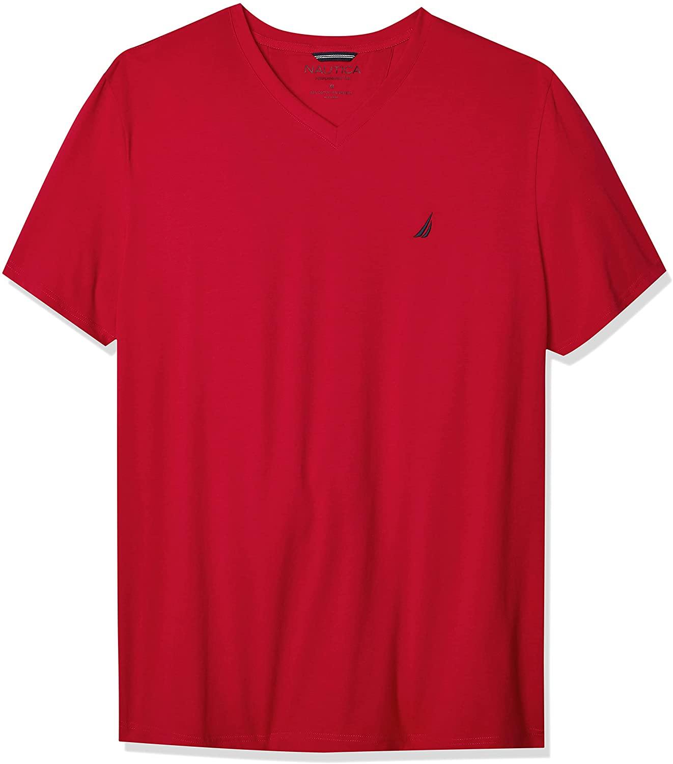 Nautica Men's Short Sleeve Solid Slim Fit V-Neck T-Shirt - JOY2ESpree