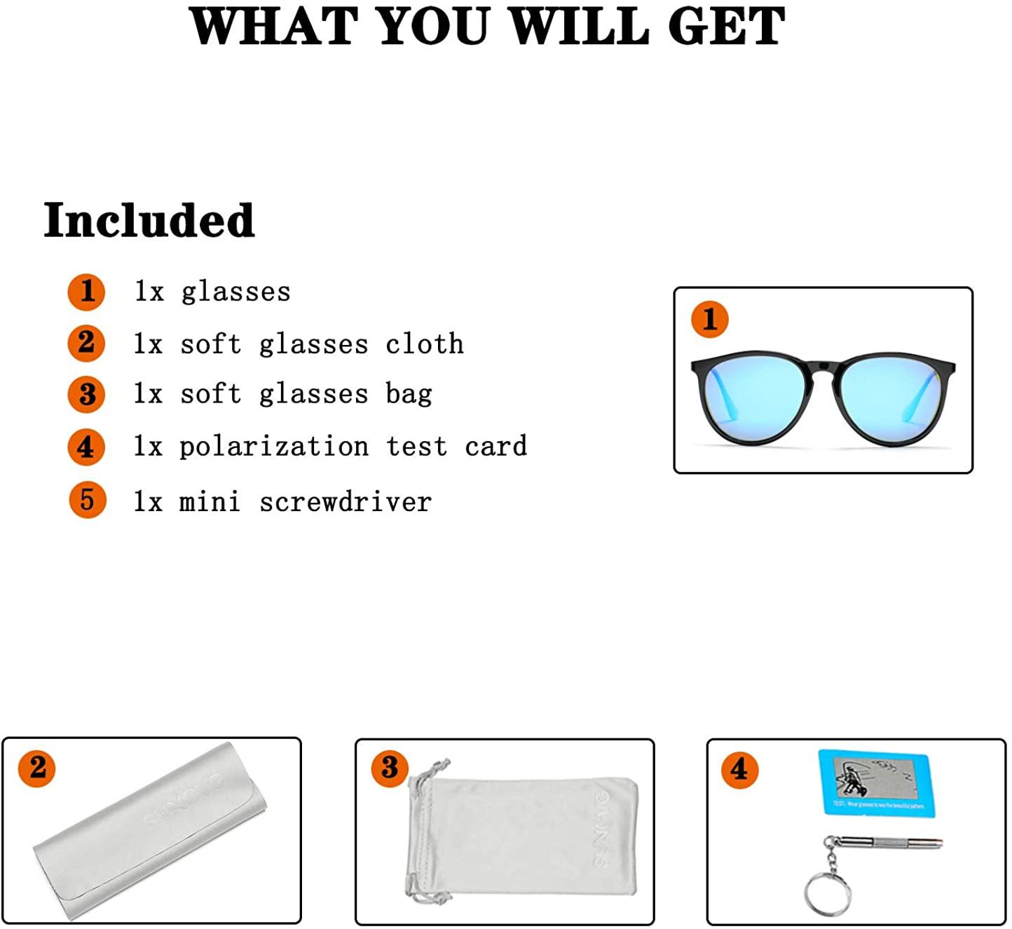 SUNGVG Polarized Sunglasses for Women Classic Round Retro Sun Glasses - JOY2ESpree