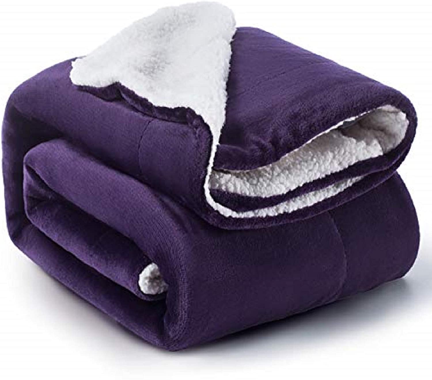Bedsure Sherpa Fleece Blanket Throw Size Navy Lightweight Super Soft Cozy Luxury Bed Blanket Microfiber