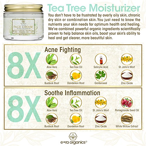 Era Organics Tea Tree Oil Face Cream - For Oily, Acne Prone Skin