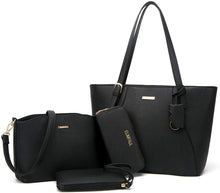 
                        
                          Load image into Gallery viewer, Women Fashion Handbags Wallet Tote Bag Shoulder Bag Top Handle Satchel Purse Set 4pcs
                        
                      
