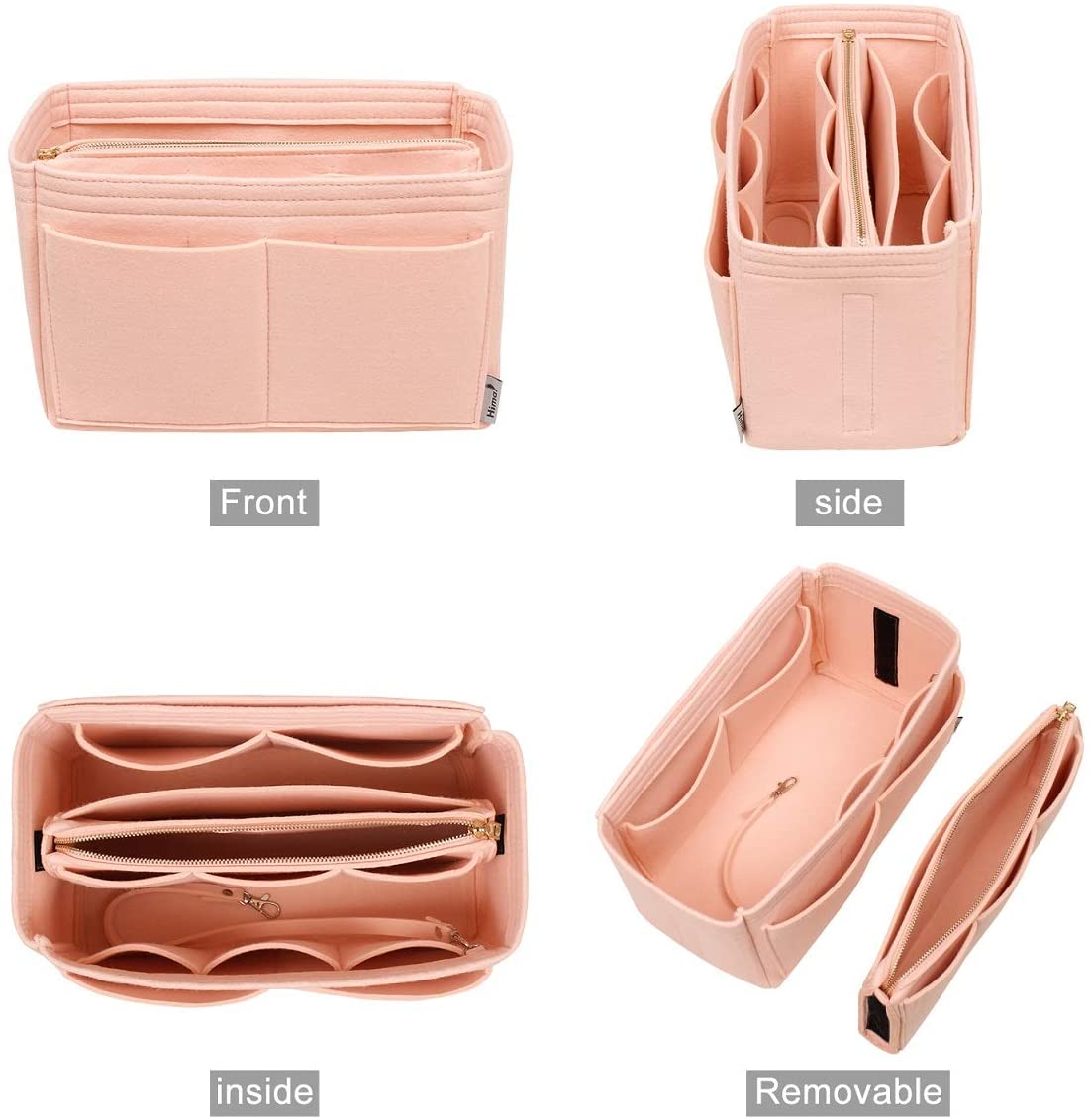 Purse Organizer Insert, Bag Organizer, Bag in Bag, Perfect for Speedy Neverfull and More, 5 Size (X-Large, Black)