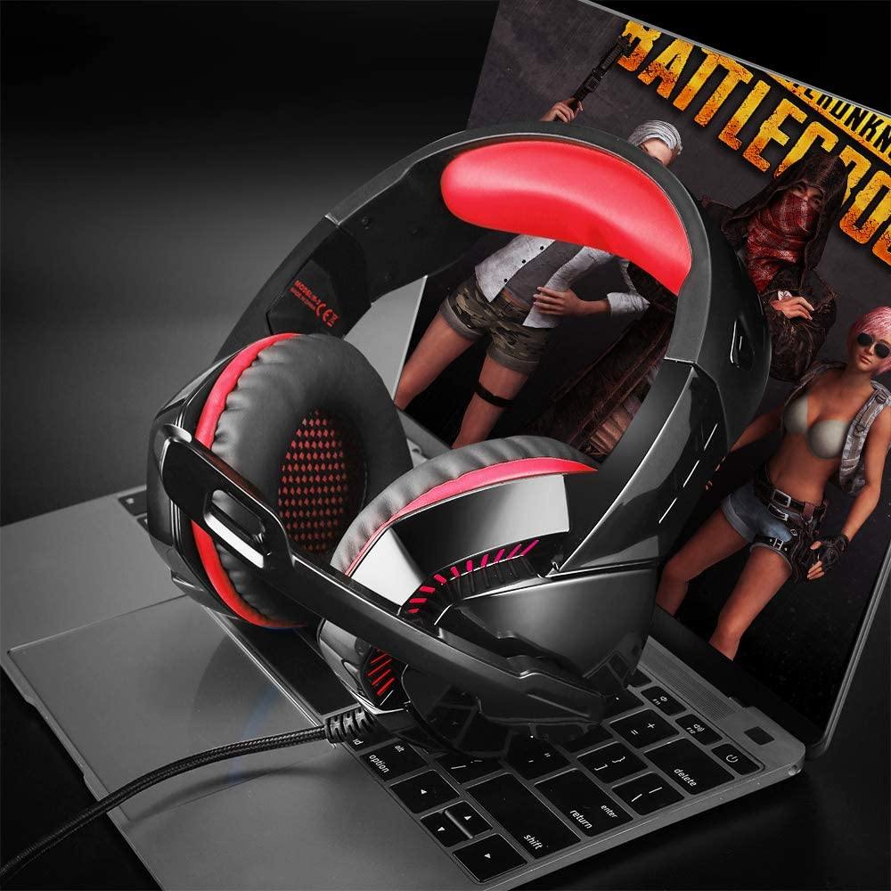 PS4 Gaming Headset with 7.1 Surround Sound, Xbox One Headset with Noise Canceling Mic & LED Light - JOY2ESpree