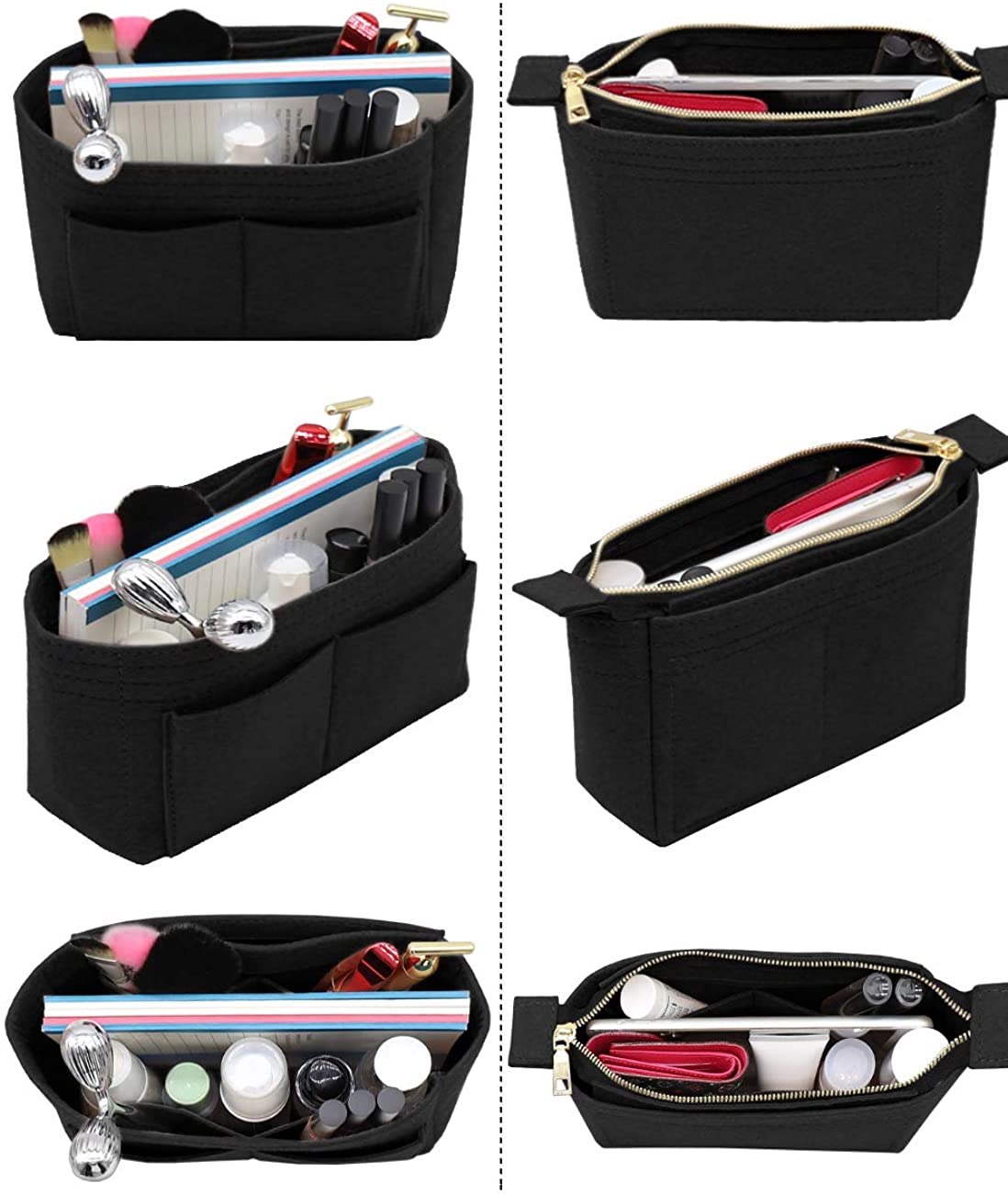 LEXSION Organizer,Bag Organizer,Insert purse organizer with 2 packs in one set fit LV NeoNoe Noé Series perfectly