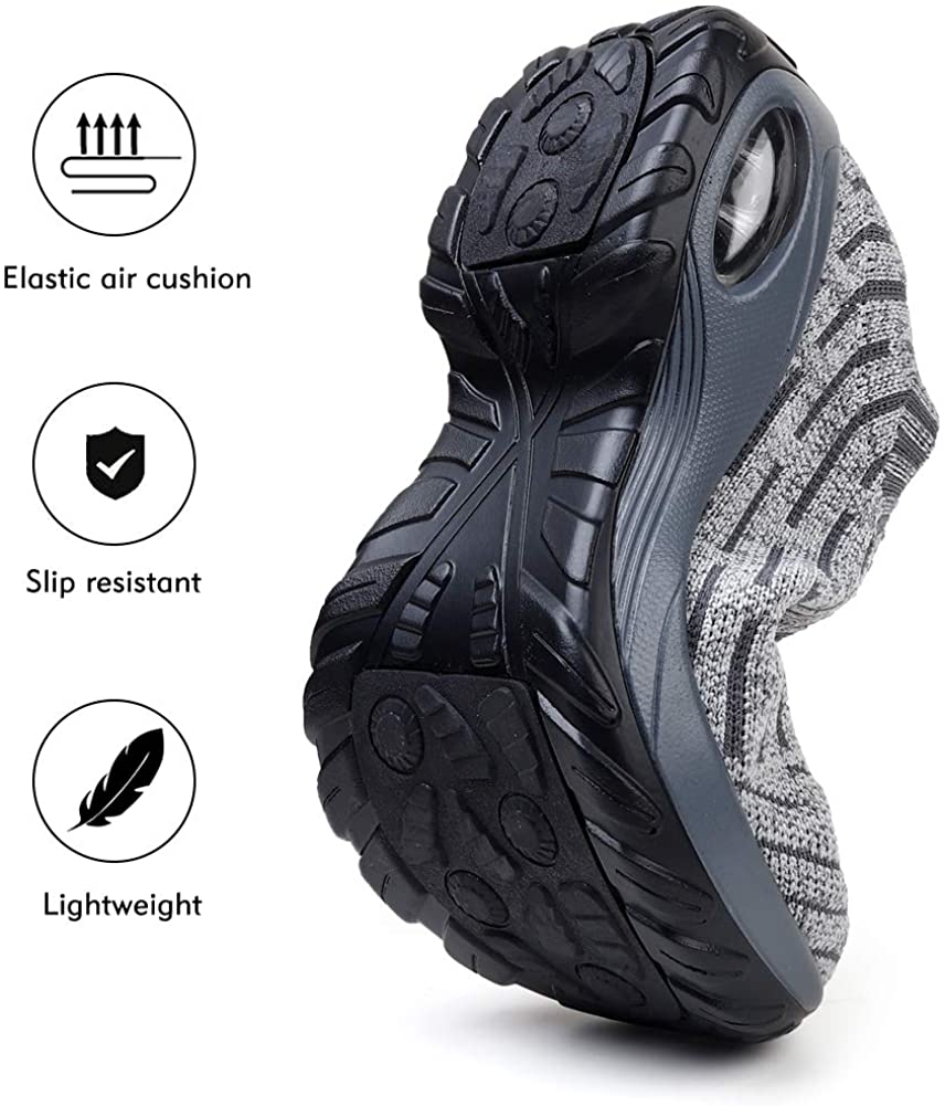 STQ Slip On Breathe Mesh Walking Shoes Women Fashion Sneakers Comfort Wedge Platform Loafers