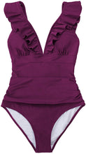 
                        
                          Muat gambar ke penampil Galeri, CUPSHE Women's V Neck One Piece Swimsuit Ruffled Lace Up Monokini
                        
                      