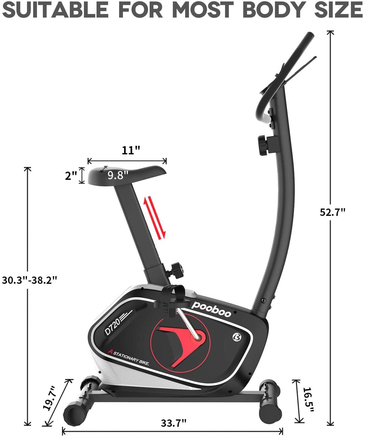 pooboo Magnetic Exercise Bike Upright Exercise Bikes Stationary Bike - JOY2ESpree