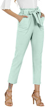 
                        
                          Load image into Gallery viewer, Freeprance Women's Pants Casual Trouser Paper Bag Pants Elastic Waist Slim Pockets
                        
                      