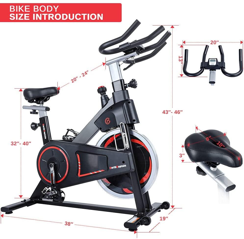 NORTHCAPTAIN Exercise Bikes Magnetic Resistance Indoor Cycling Stationary Bike with LCD Monitor - JOY2ESpree