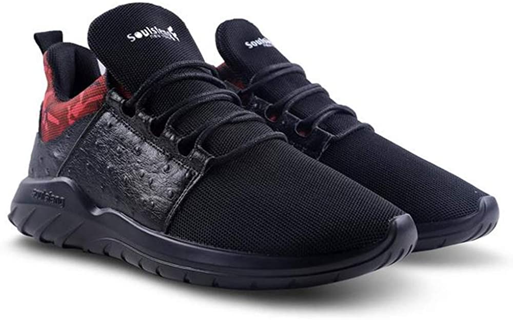 Soulsfeng Mens Running Shoes Mesh Breathable Lightweight Cushioning Training Athletic Sneakers