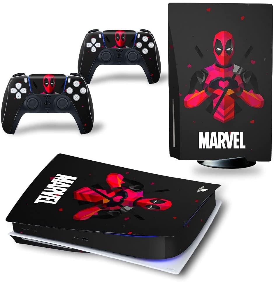 Mmoptop PS5 Skin for Playstation 5 Disc Version Console and Controller Vinyl Cover Skins Wrap - Black Pan-Ther - JOY2ESpree