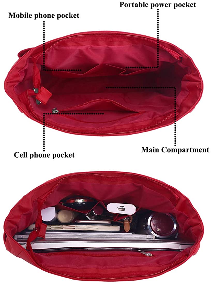 Canvas Tote Bag Waterproof Nylon Multi Pocket Shoulder Bags Laptop Work Bag Teacher Purse and Handbags for Women & Men
