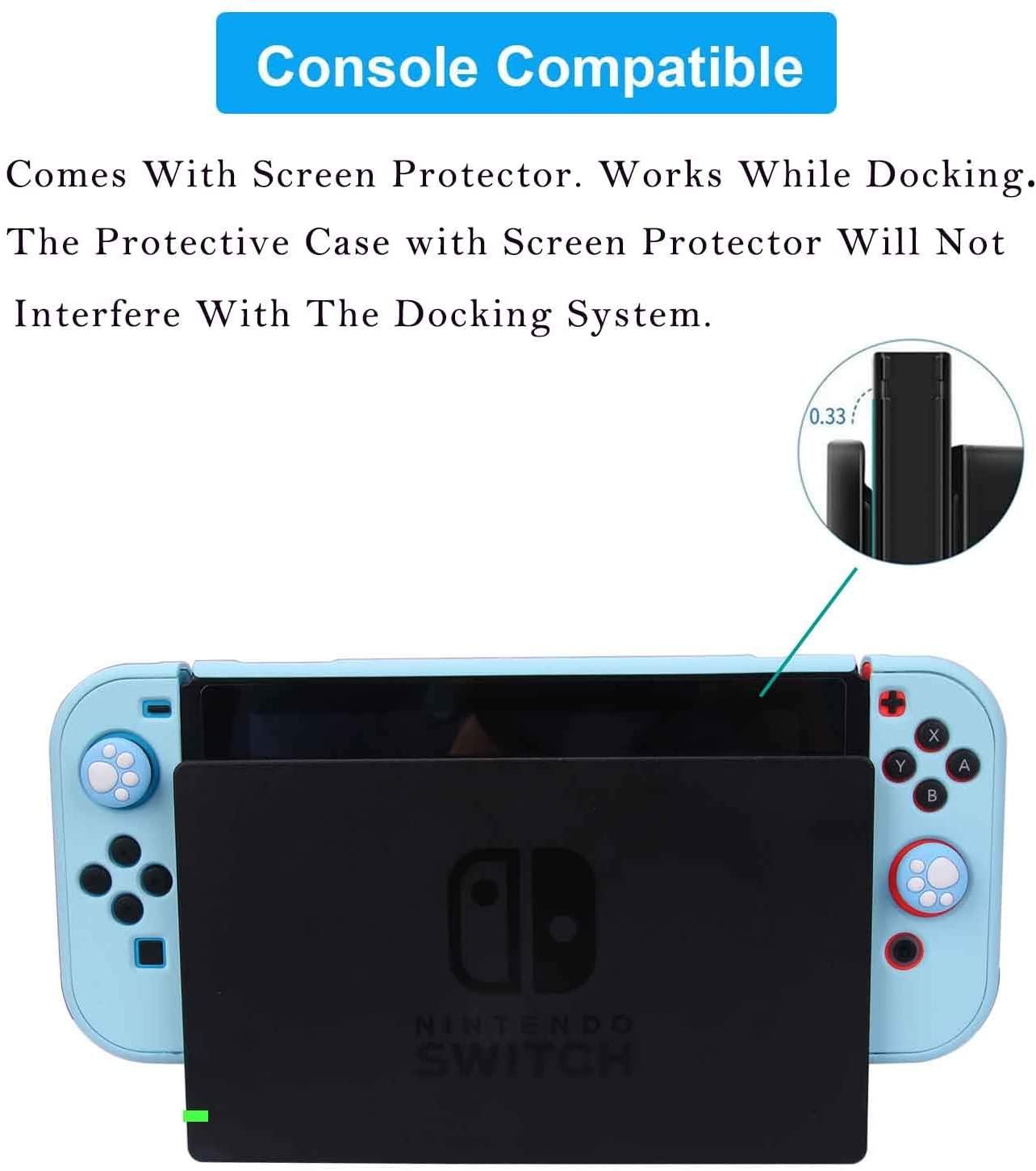 Dockable Case for Nintendo Switch - COMCOOL 3 in 1 Protective Cover Case for Nintendo Switch and Joy-Con Controller - JOY2ESpree
