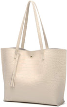 
                        
                          將圖片載入圖庫檢視器 Women's Soft Faux Leather Tote Shoulder Bag from Dreubea, Big Capacity Tassel Handbag
                        
                      