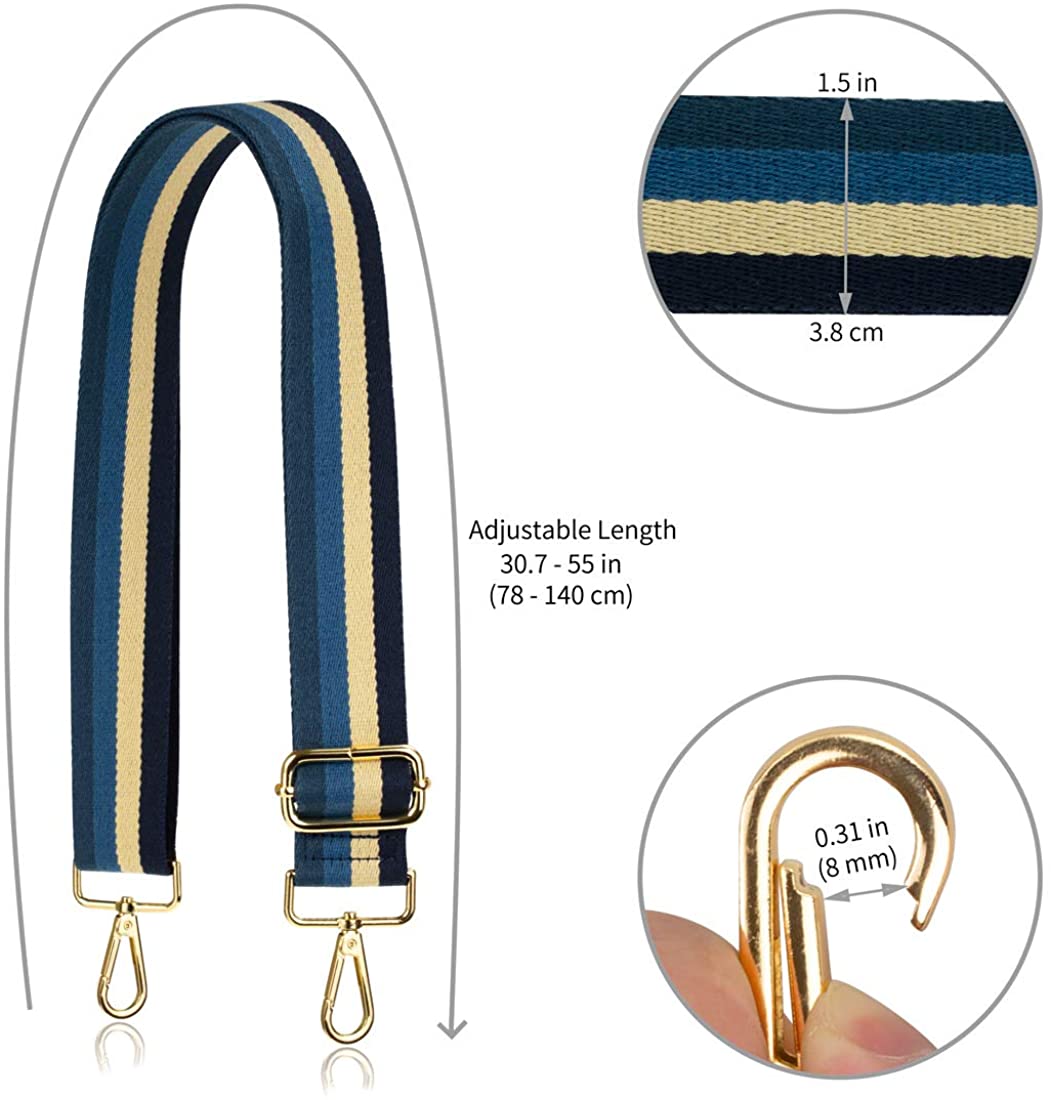 Allzedream Purse Strap Replacement Crossbody Handbag Stripe Wide Adjustable