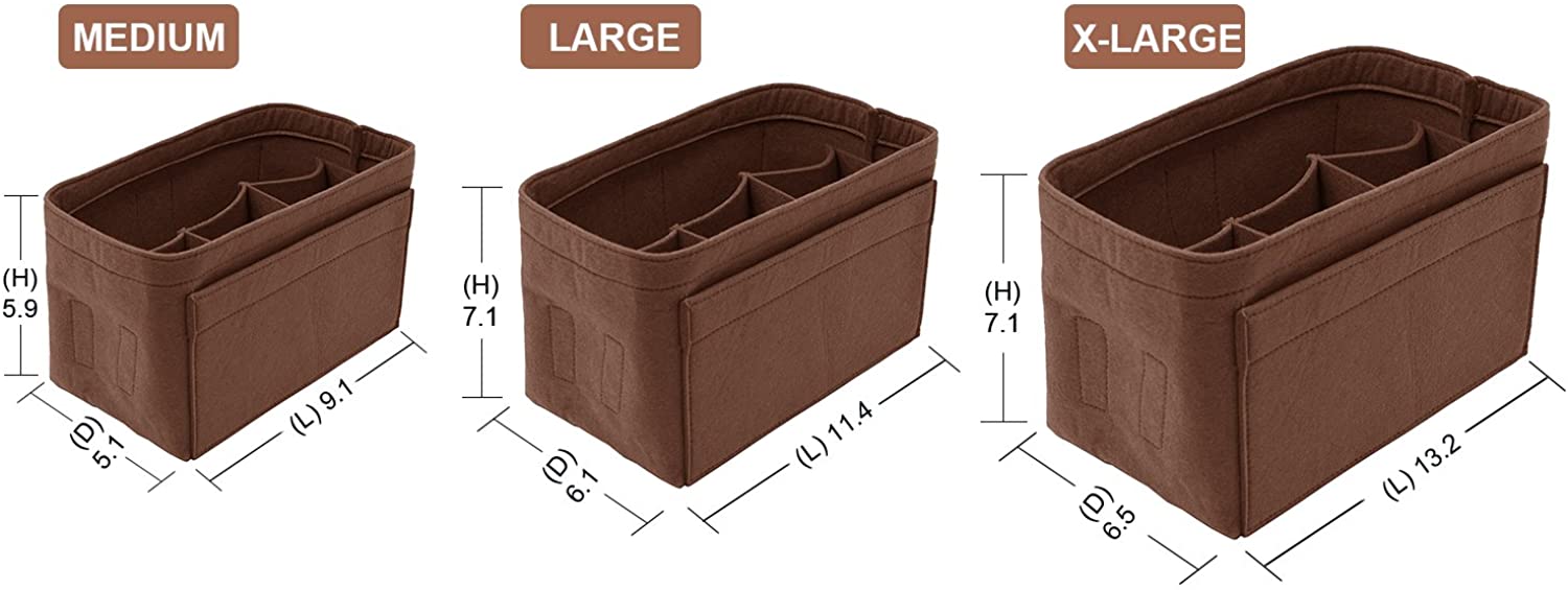 Purse Bag Organizer Insert with Lots of Different Size Spaces Divider Shaper for Speedy Shoulder Hobo Bag Keep Stuff Organized