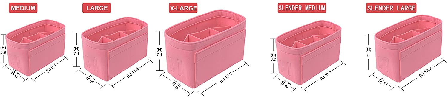 Purse Bag Organizer Insert with Lots of Different Size Spaces Divider Shaper for Speedy Shoulder Hobo Bag Keep Stuff Organized