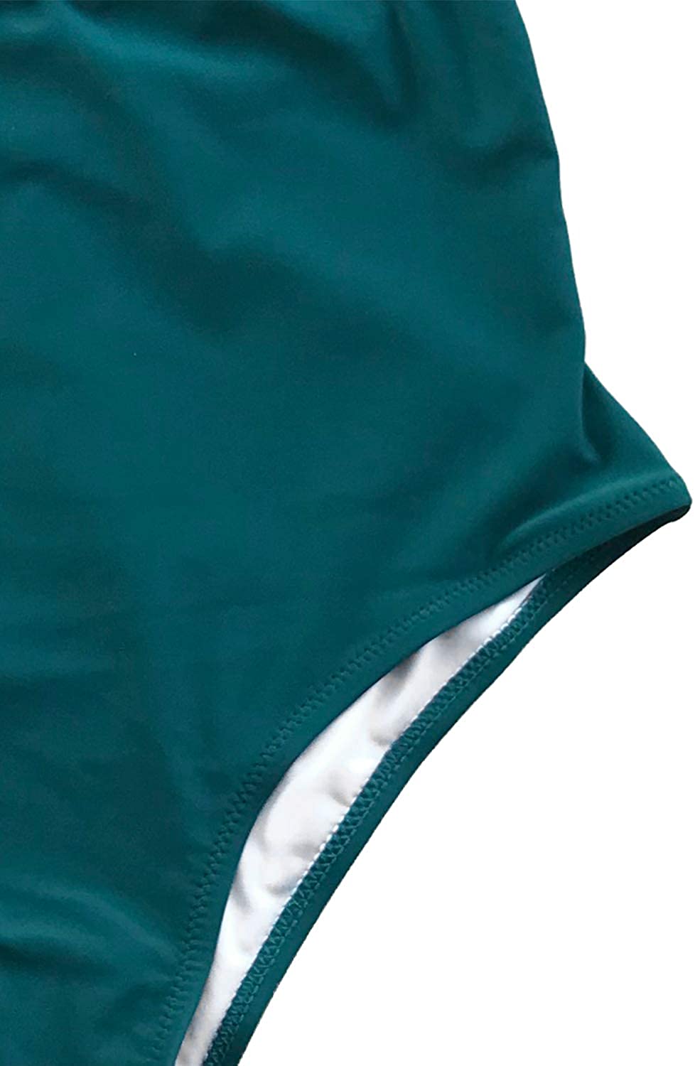 CUPSHE Women's One Piece Swimsuit Ruffle Deep V Neck Strappy Swimwear Bathing Suits