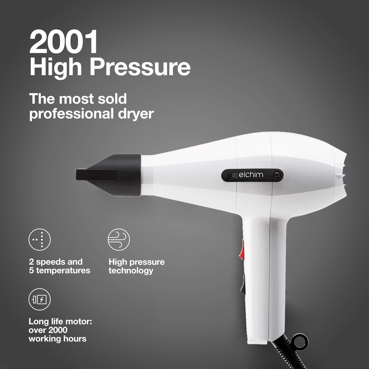 Elchim Classic Blow Dryer Professional Salon Ceramic Hair Dryer