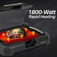 
                        
                          Muat gambar ke penampil Galeri, Secura Smokeless Indoor Grill 1800-Watt Electric Griddle with Reversible 2 in 1 Cast Iron Plate, Glass Lid, Extra Large Drip Tray (Dishwasher Safe) - JOY2ESpree
                        
                      