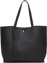 
                        
                          將圖片載入圖庫檢視器 Women's Soft Faux Leather Tote Shoulder Bag from Dreubea, Big Capacity Tassel Handbag
                        
                      