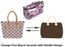 
                        
                          Load image into Gallery viewer, BTSKY New Printing Handbag Organizers Inside Purse Insert-High Capacity 13 Pockets Bag Tote Organizer with Handle Peacock Flower
                        
                      