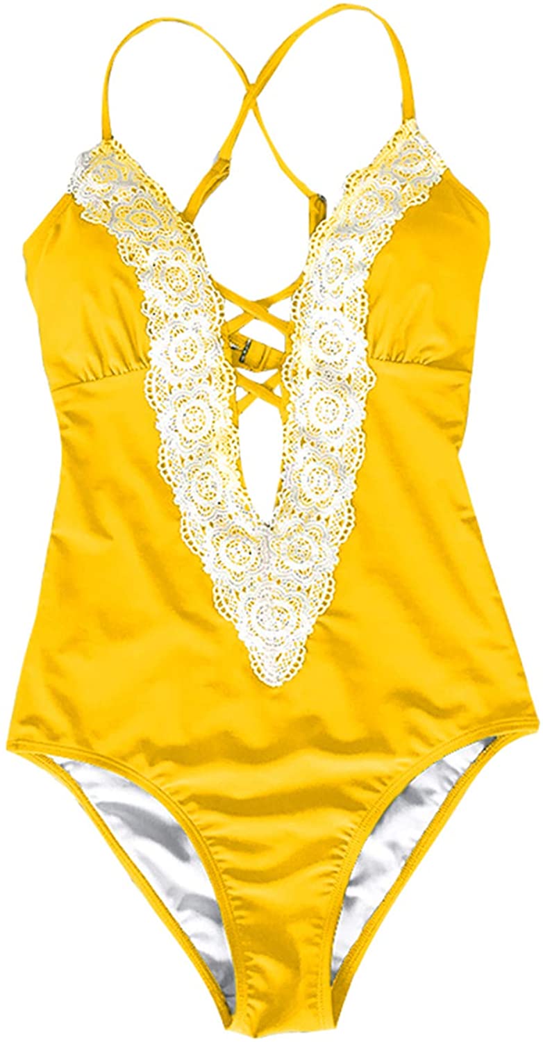 CUPSHE Fashion Women's Ladies Vintage Lace Bikini Sets Beach Swimwear Bathing Suit