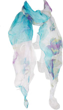 
                        
                          Load image into Gallery viewer, Double Layer Silk scarf, Floral Ruffle Silk Scarf, Summer scarf
                        
                      