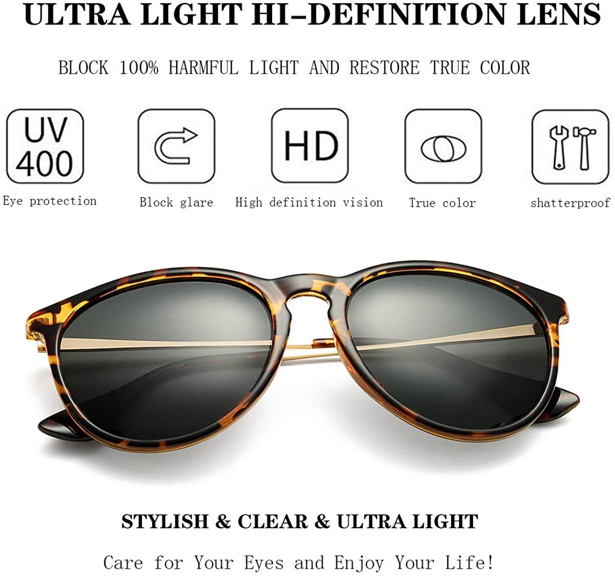 SUNGVG Polarized Sunglasses for Women Classic Round Retro Sun Glasses - JOY2ESpree