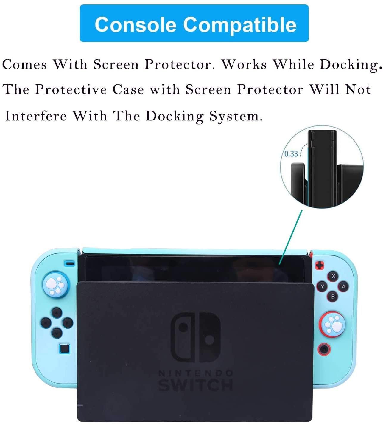 Dockable Case for Nintendo Switch - COMCOOL 3 in 1 Protective Cover Case for Nintendo Switch and Joy-Con Controller - JOY2ESpree