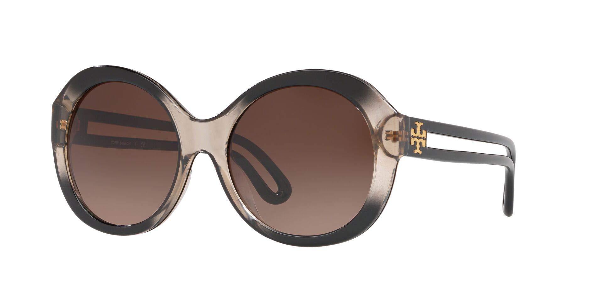 TORY BURCH WOMEN SUNGLASSES TRANSPARENT GREY/LT BROWN DK BROWN GRADIENT 55MM - JOY2ESpree
