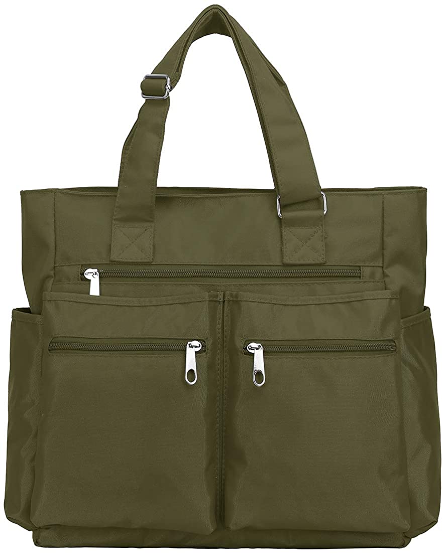 Canvas Tote Bag Waterproof Nylon Multi Pocket Shoulder Bags Laptop Work Bag Teacher Purse and Handbags for Women & Men