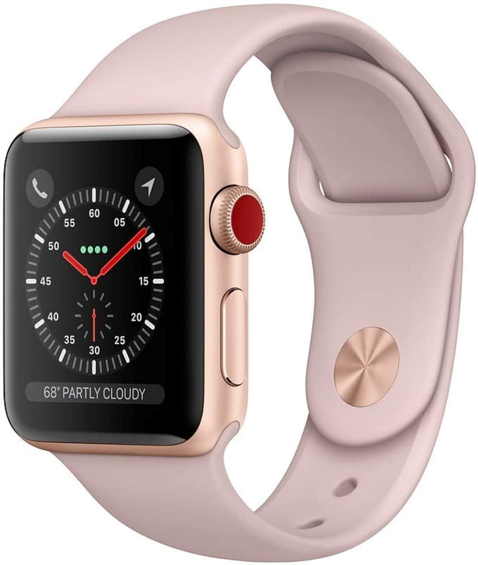 Apple Watch Series 3 (GPS + Cellular, 38MM) - Space Gray Aluminum Case with Black Sport Band (Renewed) - JOY2ESpree