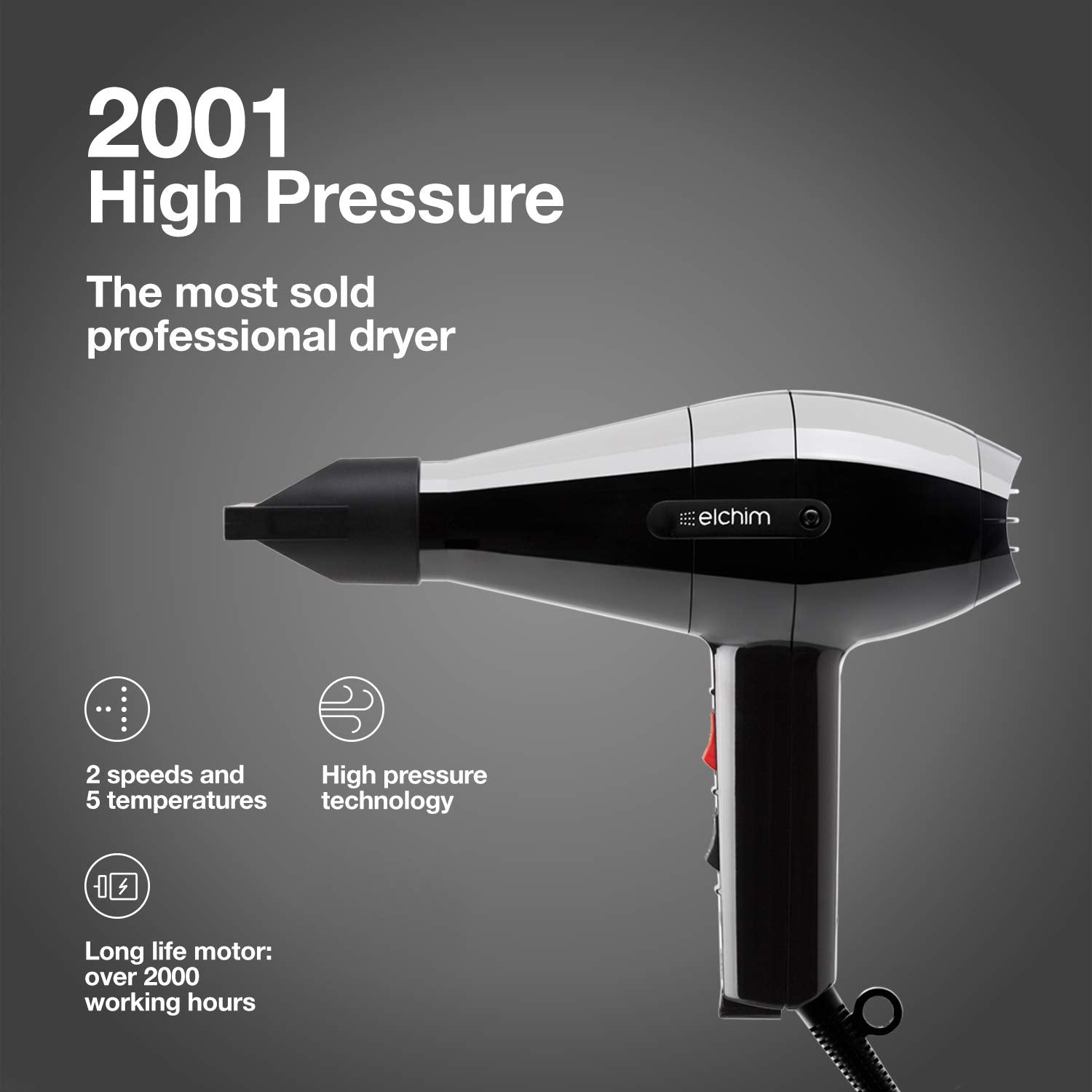 Elchim Classic Blow Dryer Professional Salon Ceramic Hair Dryer