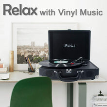 
                        
                          Muat gambar ke penampil Galeri, LP&amp;No.1 Portable Suitcase Turntable with Stereo Speaker,3 Speeds Belt-Drive Vinyl Record Player Black - JOY2ESpree
                        
                      