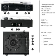 
                        
                          गैलरी व्यूवर में इमेज लोड करें, LP&amp;No.1 Bluetooth Record Player with USB Play and Recording - JOY2ESpree
                        
                      