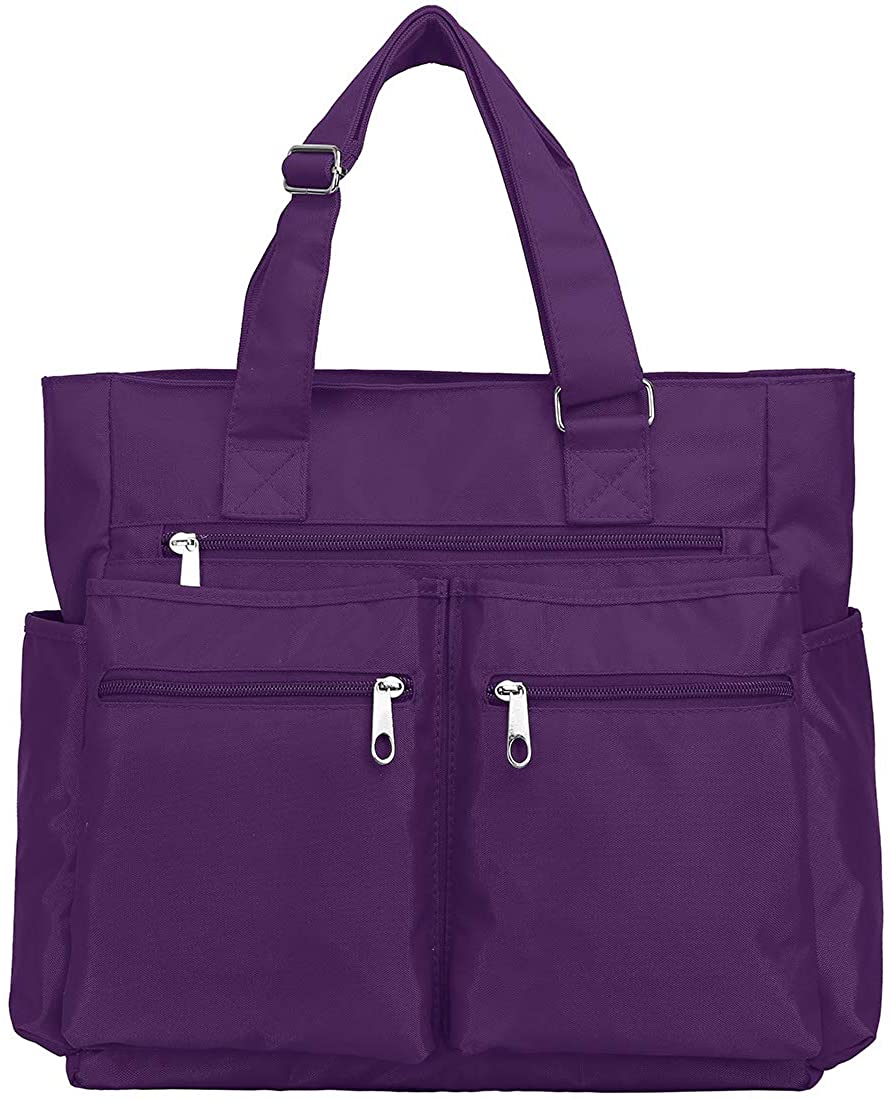 Canvas Tote Bag Waterproof Nylon Multi Pocket Shoulder Bags Laptop Work Bag Teacher Purse and Handbags for Women & Men